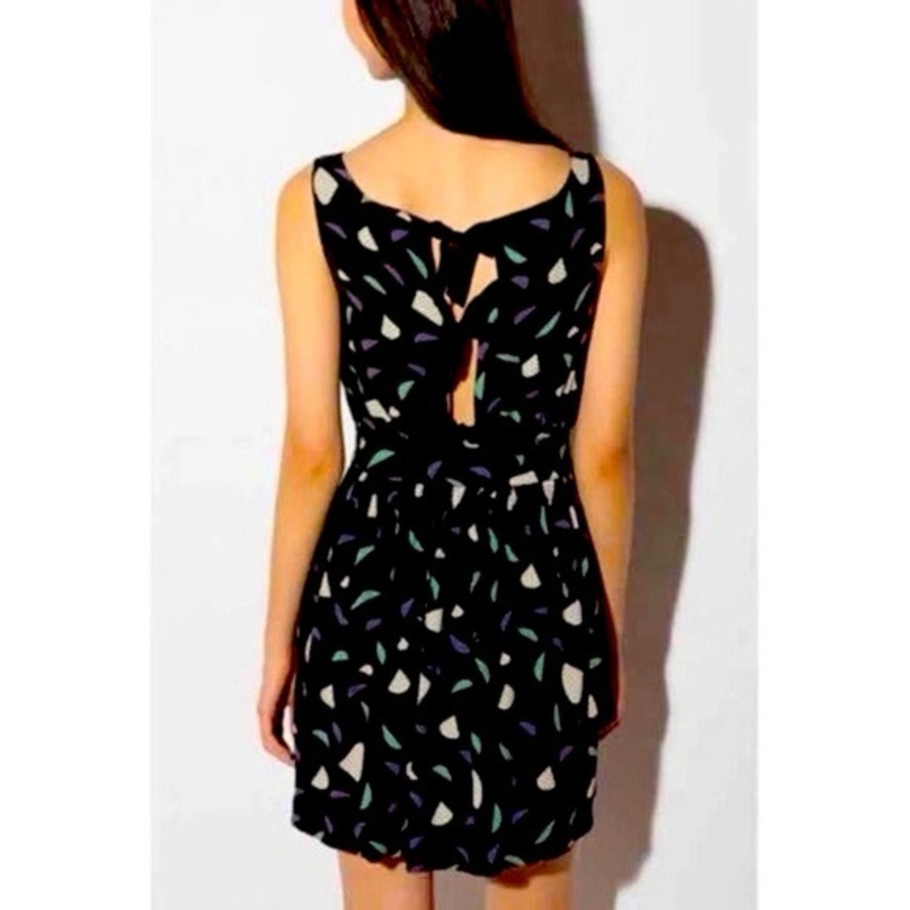 Cooperative Black and Patterned Backless Dress